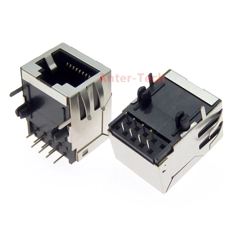 RJ45/rj45 unlit network socket 8P8C PCB horizontal mounting pins Shielded Ethernet interface 90 degree network Internet module