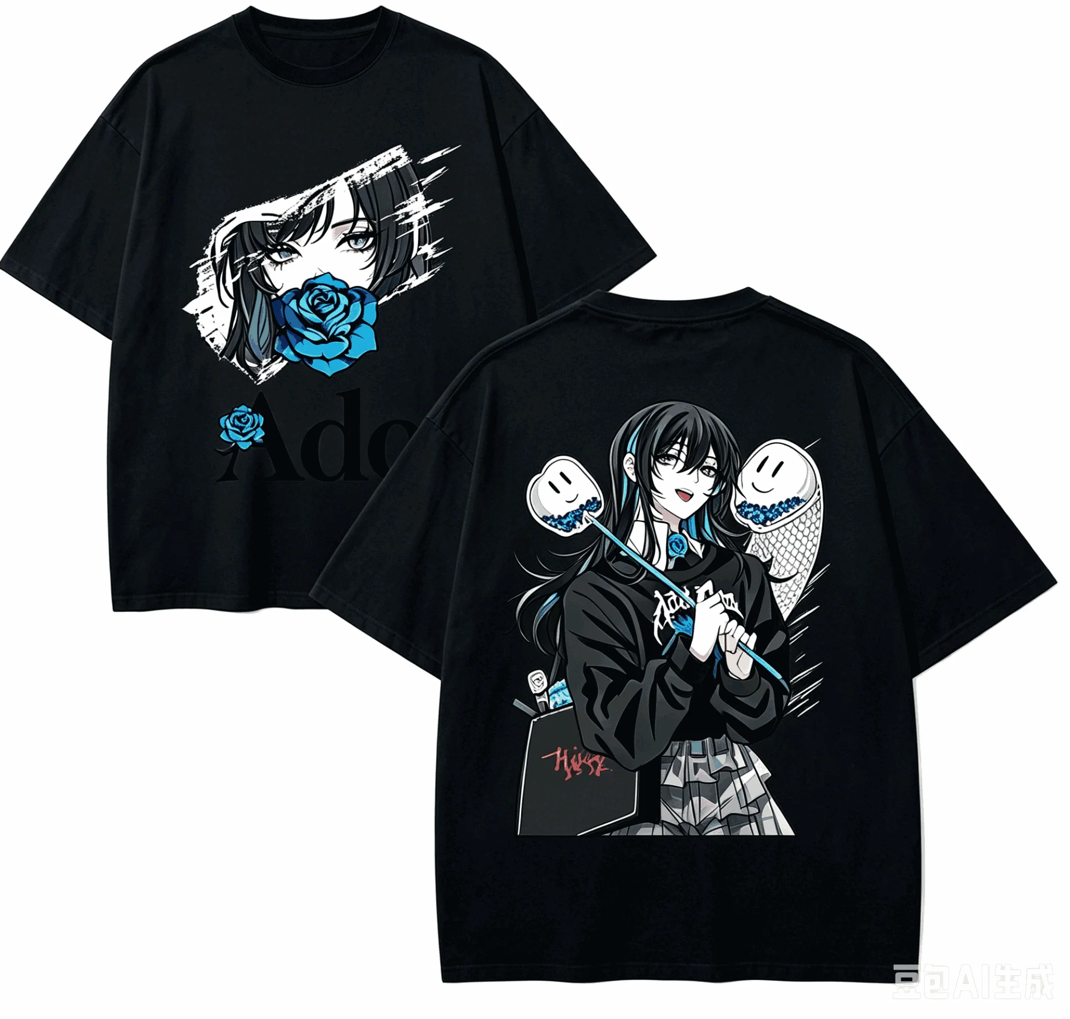 Ado Anime Lover T-shirt Harajuku Cotton New Model High Street Oversized Unisex Short Couples Streetwear soft Breathable gift tee