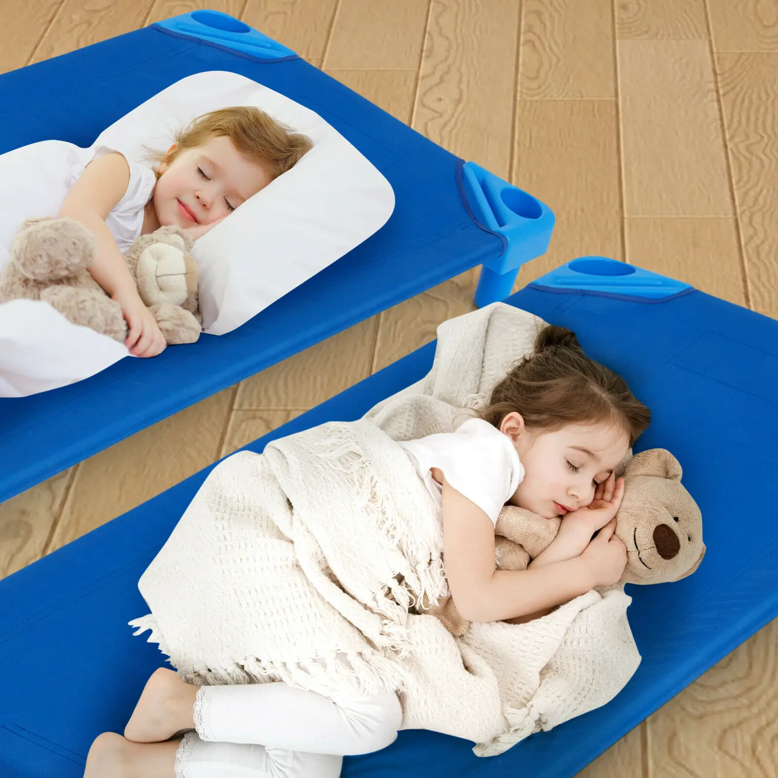 Pack Of 6 Stackable เตียงนอนเด็กวัยหัดเดินเด็ก Nap-Rest