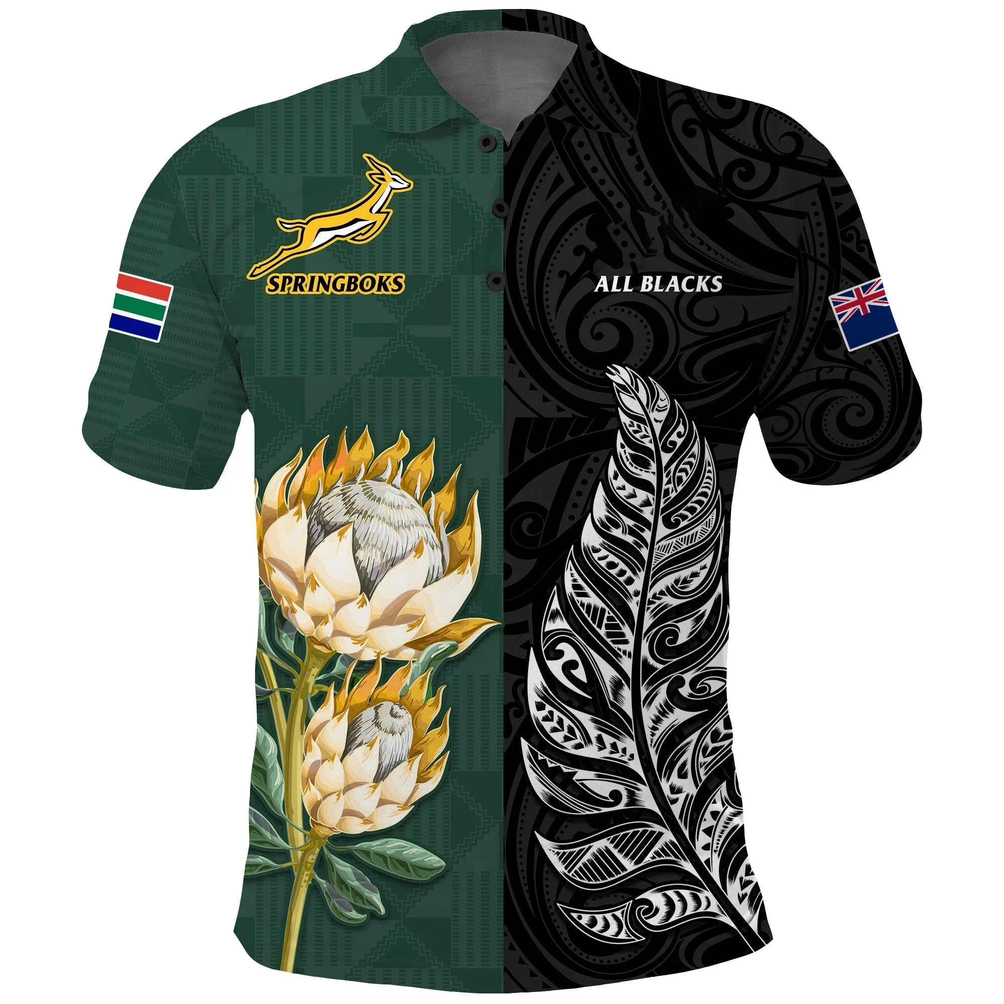 Grand Final South Africa Springboks New Zealand All Blacks Rugby 3D Printed Men Polo Shirt Hawaiian High Quality Tee Top Sport