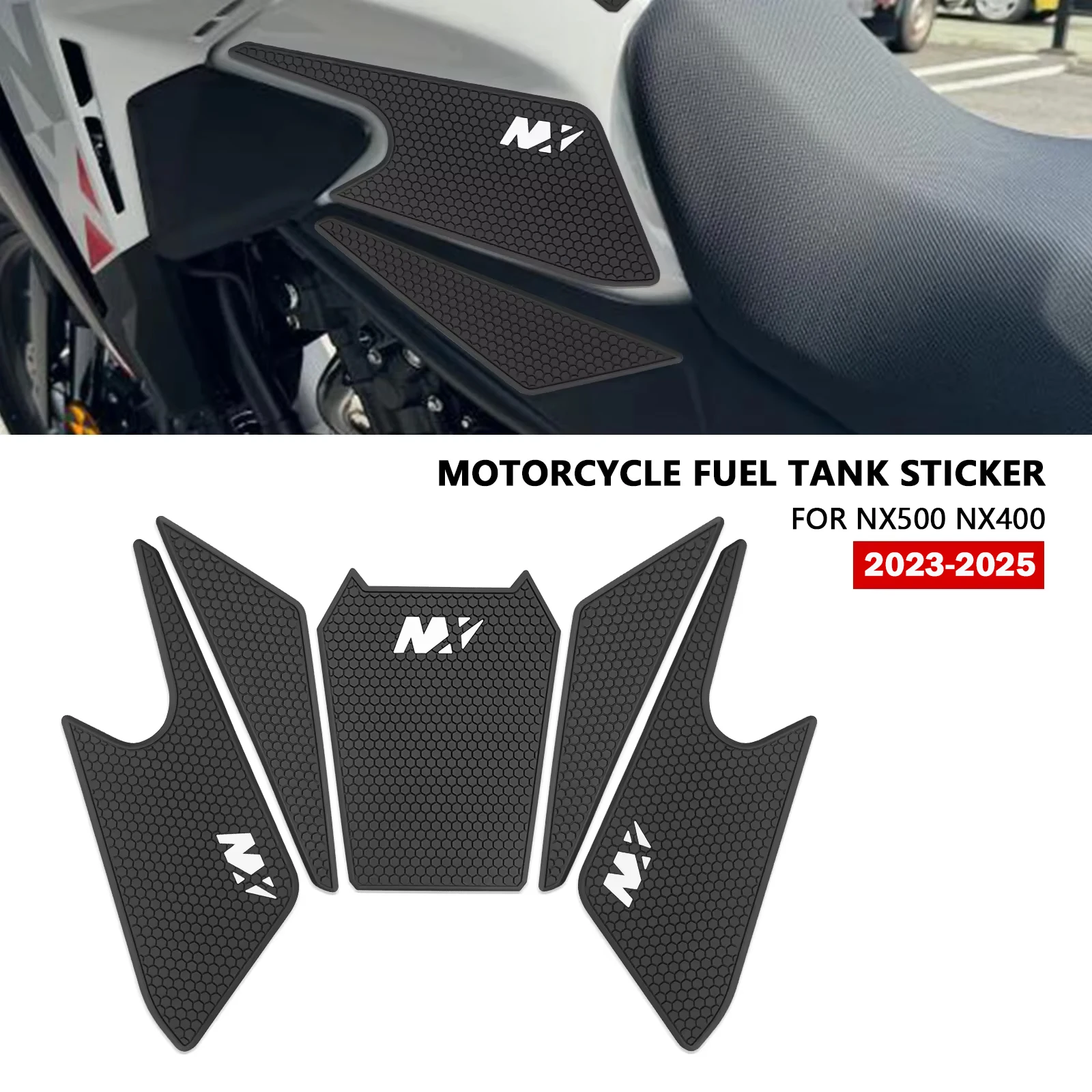 Motorcycle fuel tank pad protector sticker decal fuel tank knee pad for NX 500 nx500 NX400 nx400 2023 2024 2025Fuel tank sticker