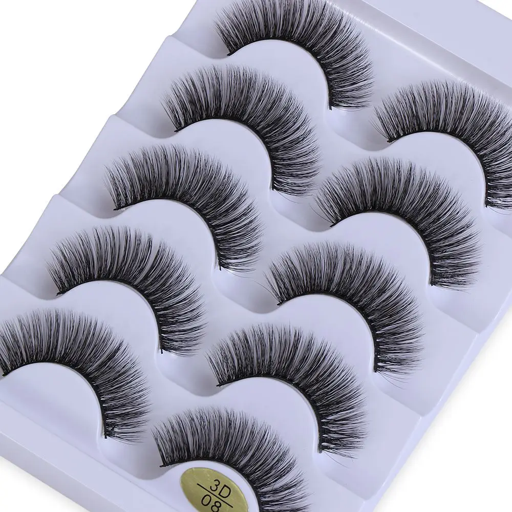 5 pares feitos à mão multi-estilos natural longo fino queimado criss-cross olho lash extensão 3d falso vison cabelo mulher moda