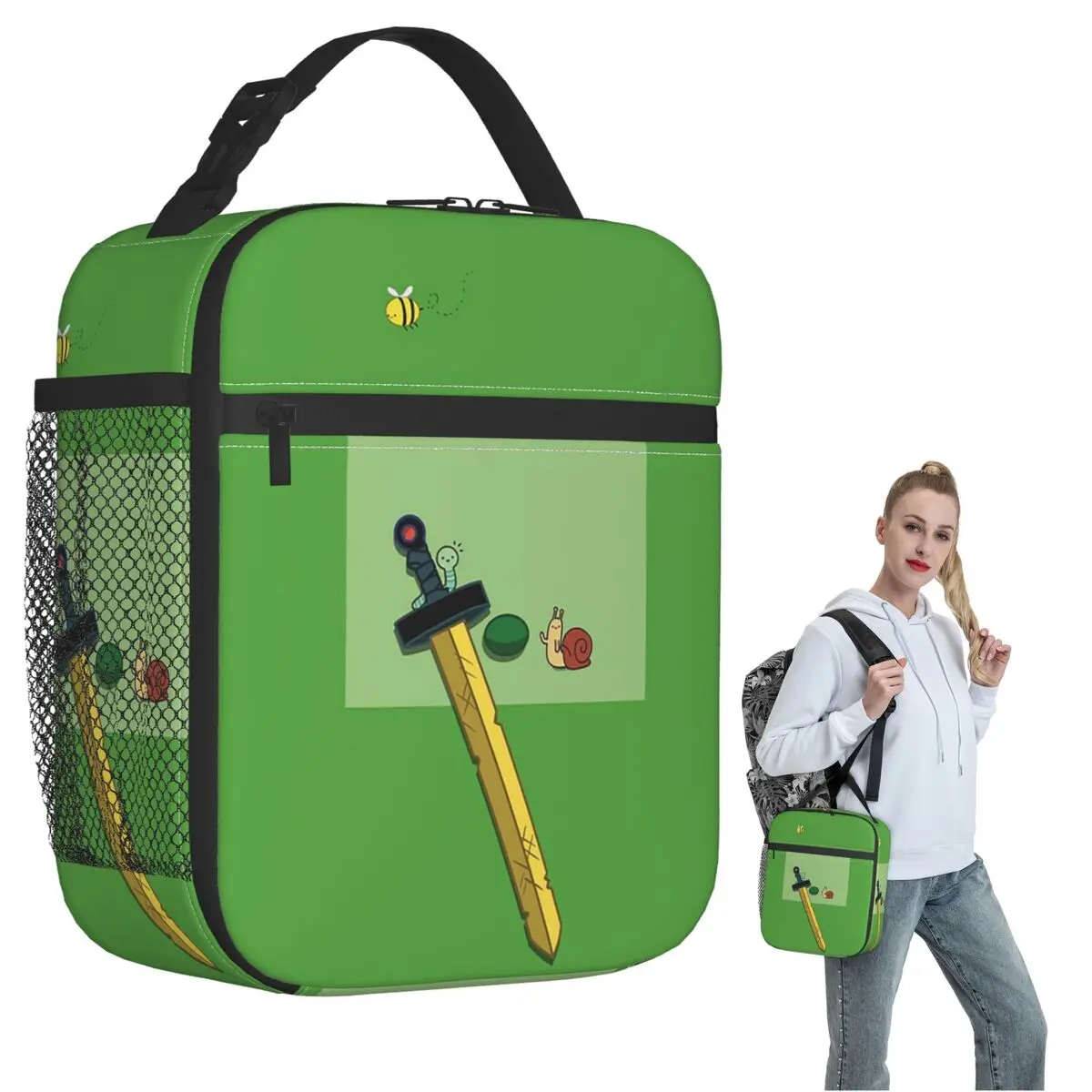 Finn The Human Adventurer Backpack Insulated Lunch Bag for Women Kids Portable Food Boxes Thermal Lunch Box Tote