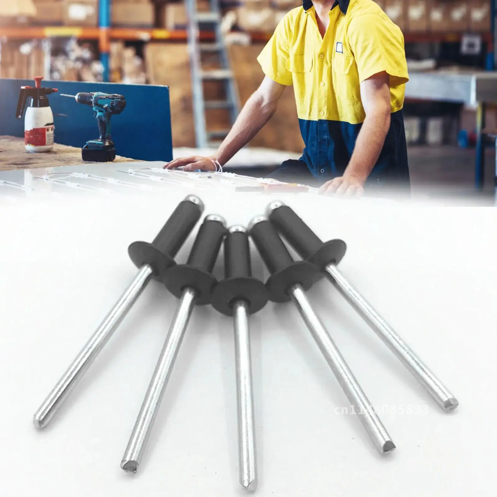 Alumínio Blind Rivet Pull Rivet Set, Mushroon Head, Break Mandrel, Nail Pop Rebites, Preto, M2.4, M3.2, M4, 120Pcs