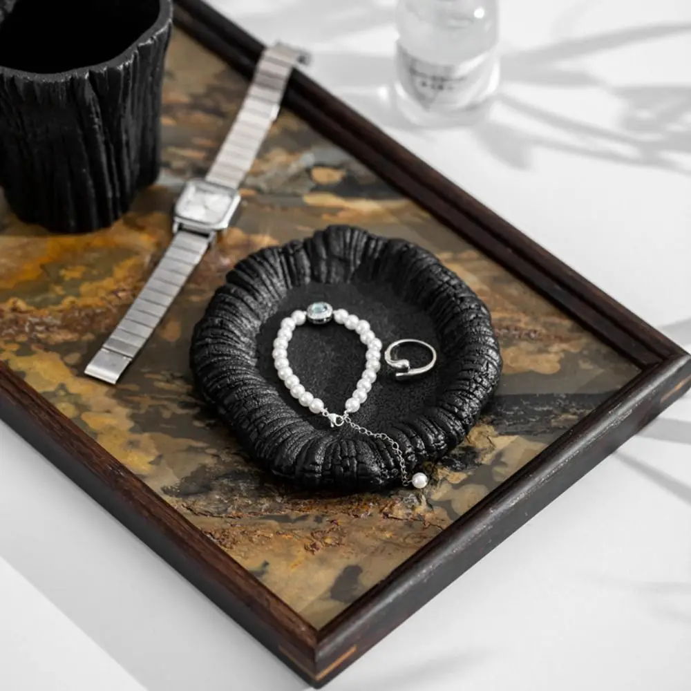 Home Decoration Ceramic Jewelry Storage Tray Creative Portable Jewelry Display Rack Irregular Artistic Storage Plate Kitchen