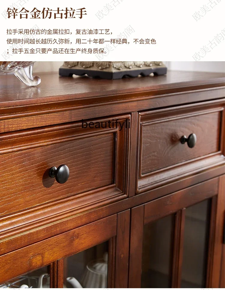 A07  American-Style Solid Wood Corner Cabinet Storage Wine Cabinet Simple Corner Clothes Closet Triangle Corner Storage Rack