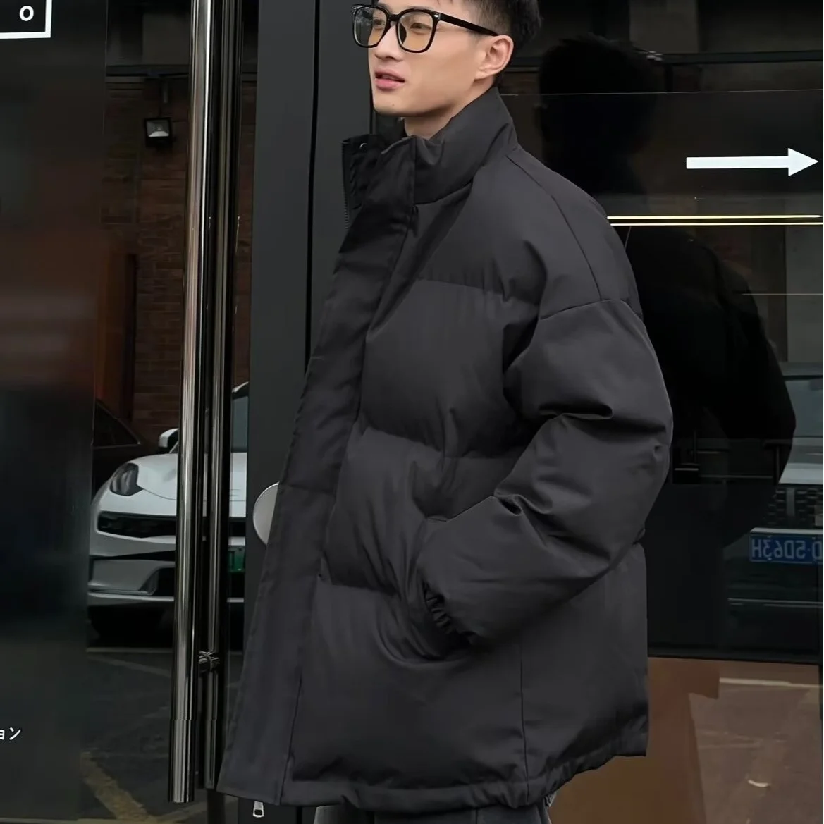 جايت دافئ من القطن للرجال للخريف والشتاء، بياقة واقفة، معطف مملوء للشباب، مناسب لملابس غير رسمية