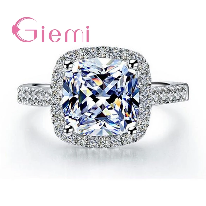 

Luxury Genuine 925 Sterling Silver Ring For Men Women Wedding Jewelry Shining 5A Zircon Inlay Paved Anniversary Promotion Sales