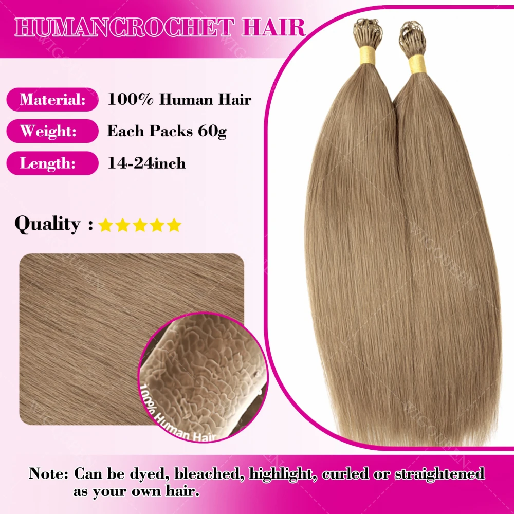 #27 Honey Blonde Feathered Human Crochet Hair Knotless Pre-Separated Miracle Knots Bone Straight Bundles Human Hair Extensions