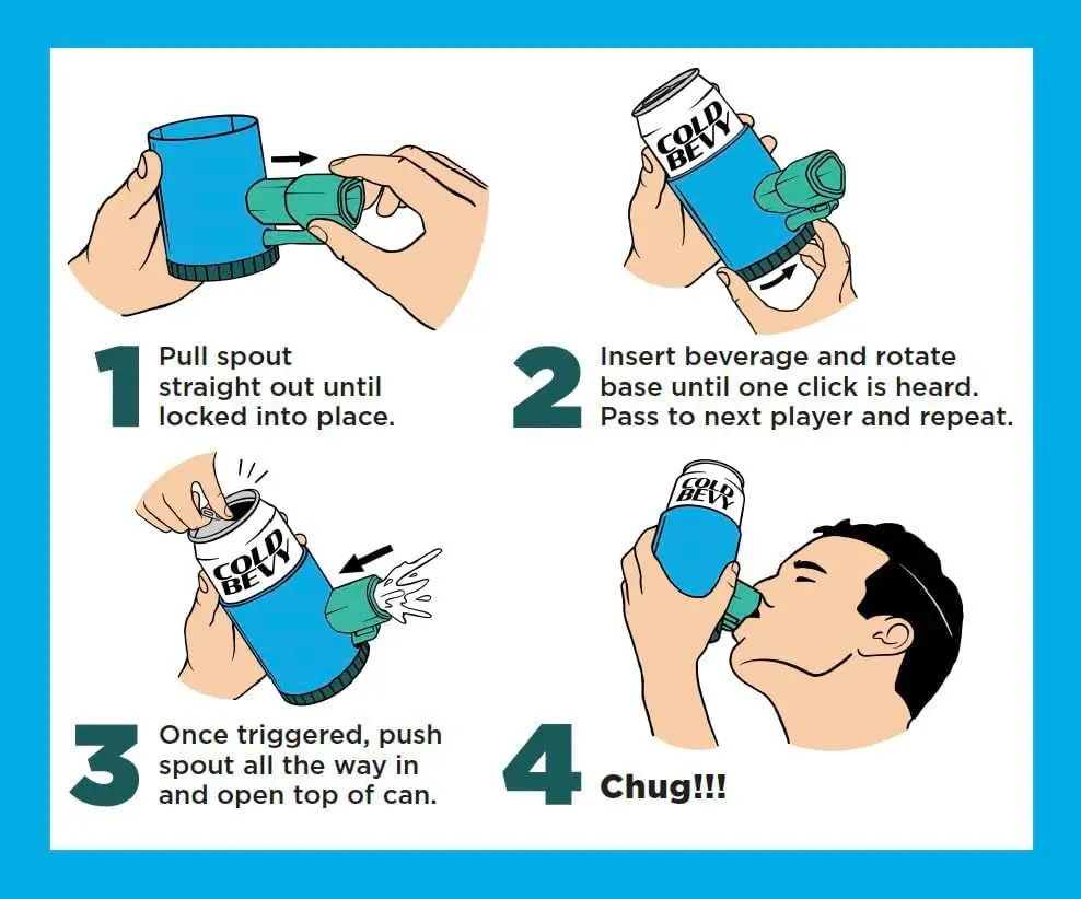 Shotgun Roulette Drinking Game for Tailgating Randomized Beer Shotgun Fun Bac Roulette Twist-and-Pass Party Game
