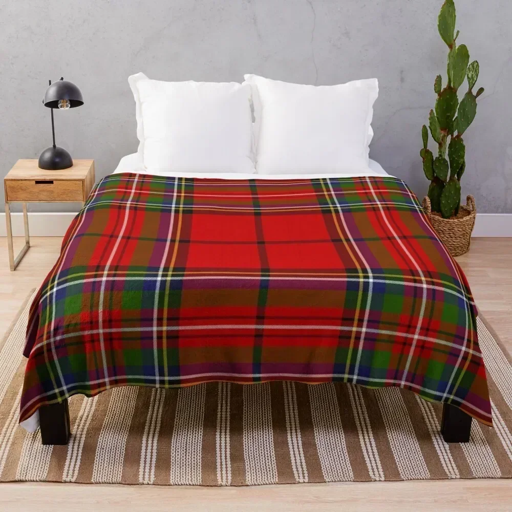 Red Plaid Royal Stewart of Galloway Tartan High Resolution 300 DPI Throw Blanket Quilt Comforter Decorative Throw Polar Blankets