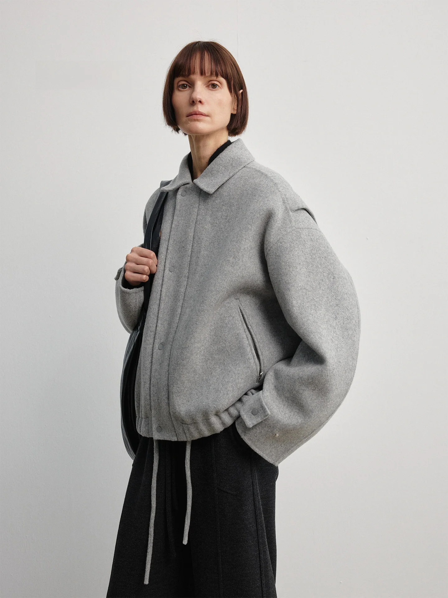 

WUUO Camere шерстяной тюнер женский элитный дизайн оверсайз повседневное пальто из смеси шерсти ор длина художественное пальто для поездок на работу