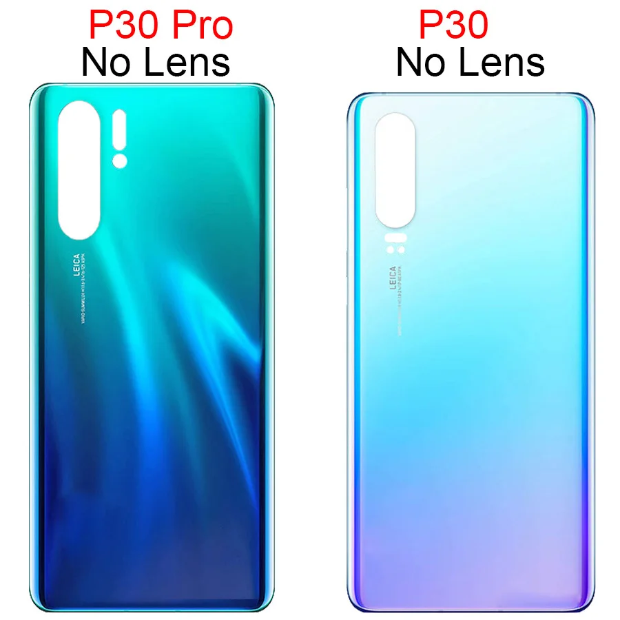 Kaca untuk tutup baterai Huawei P30 Pro pengganti casing belakang perumahan pintu belakang untuk penutup baterai Huawei P30 dengan lensa kamera