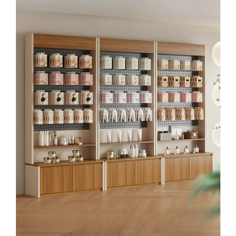LTT Perforated Panel Product Display Cabinet Supermarket Snack Sample Hook Display Multi Layer Storage Shelf
