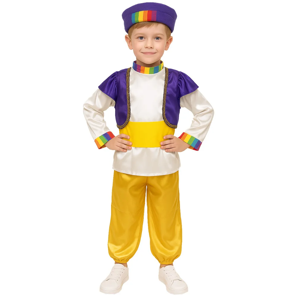 New Funny Arabian Prince Cosplay Costume Children's School Performances Kids' Latin Dance Outfit