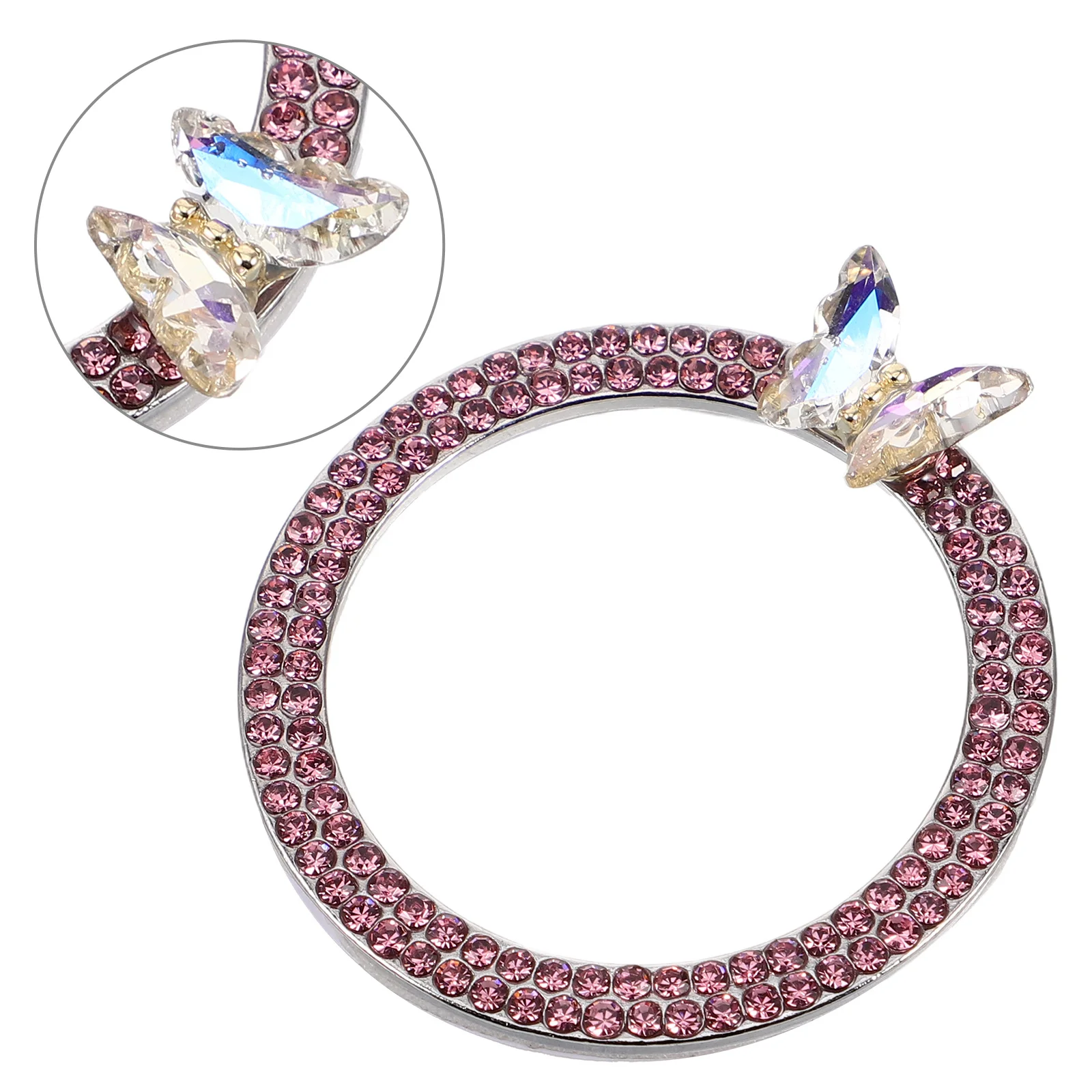 

Push Start Button Decorative Ring Rhinestone Butterfly Car Engine Start Button Protector Auto Ignition Switch Interior