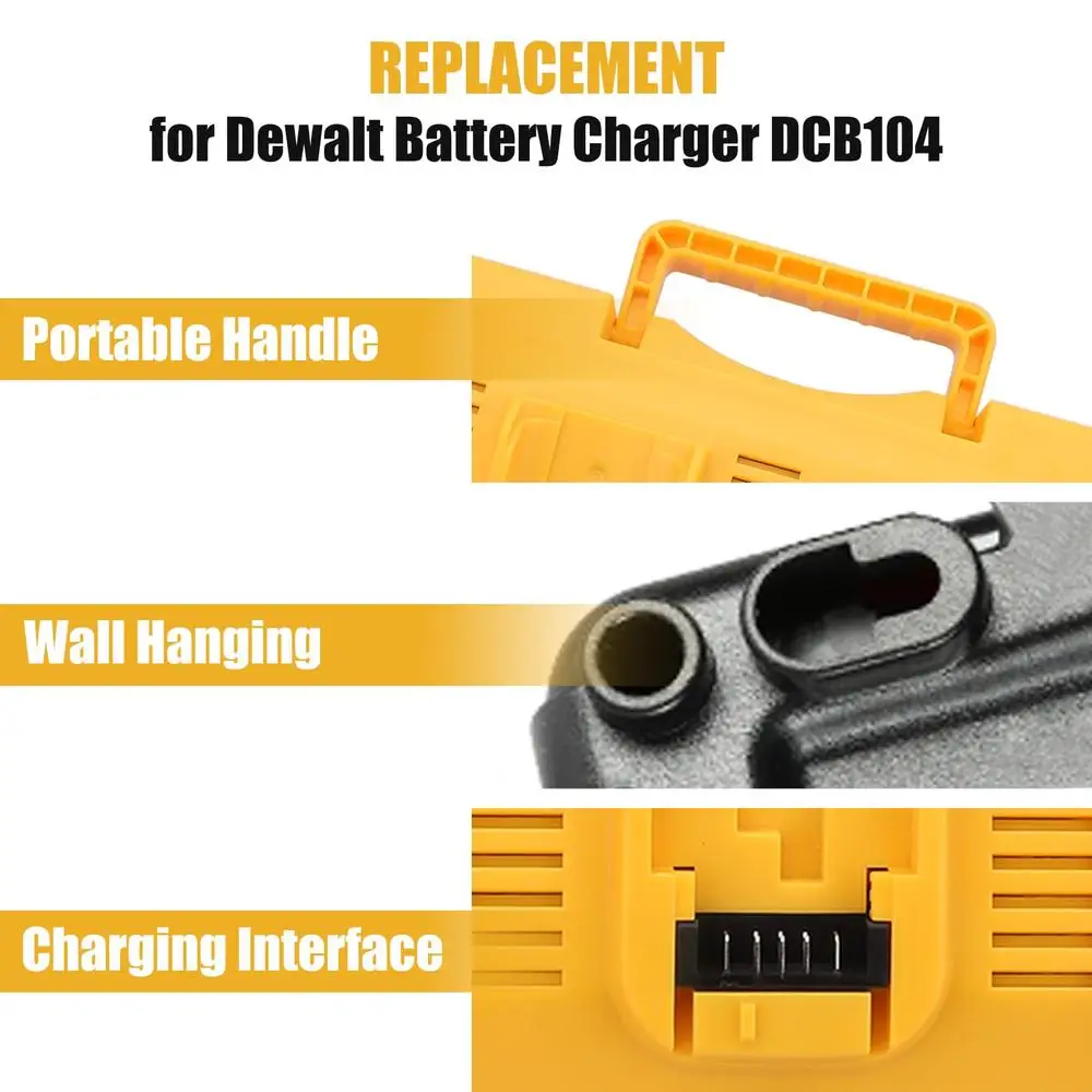4-Port Dewalt 12 فولت/20 فولت ماكس محطة شاحن بطارية ليثيوم مؤشر LED التوافق DCB120 DCB124 DCB206 شحن سريع الحرارة