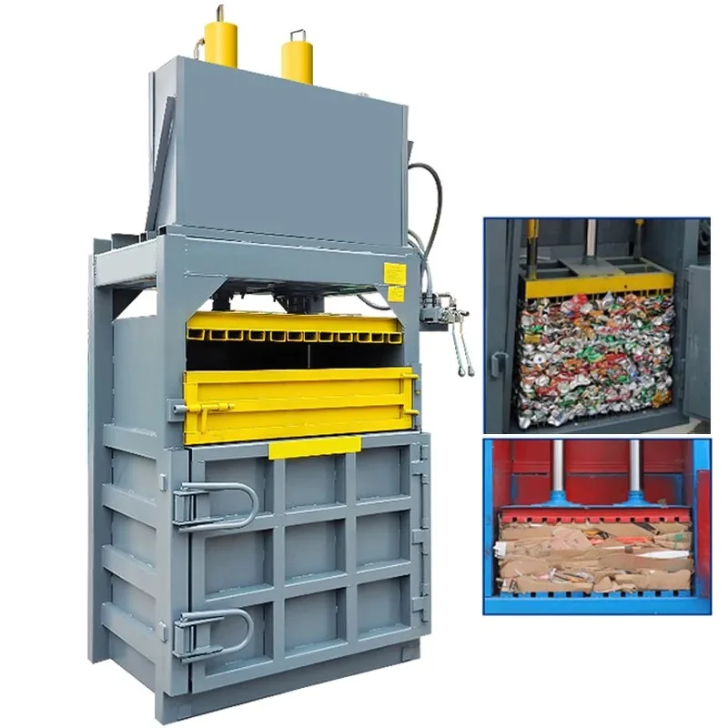 Automatic Vertical Clothing Baler 50kg 100kg Scrap Textile Press Machine Hydraulic Fabric Compactor Garment Packing Equipment
