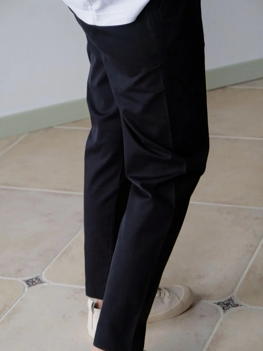 Calças de Trabalho Finas Ultra Confortáveis em Fibra de Bambu com Detalhe de Laço, Calças Casuais Fenas Moda Primavera Ve...