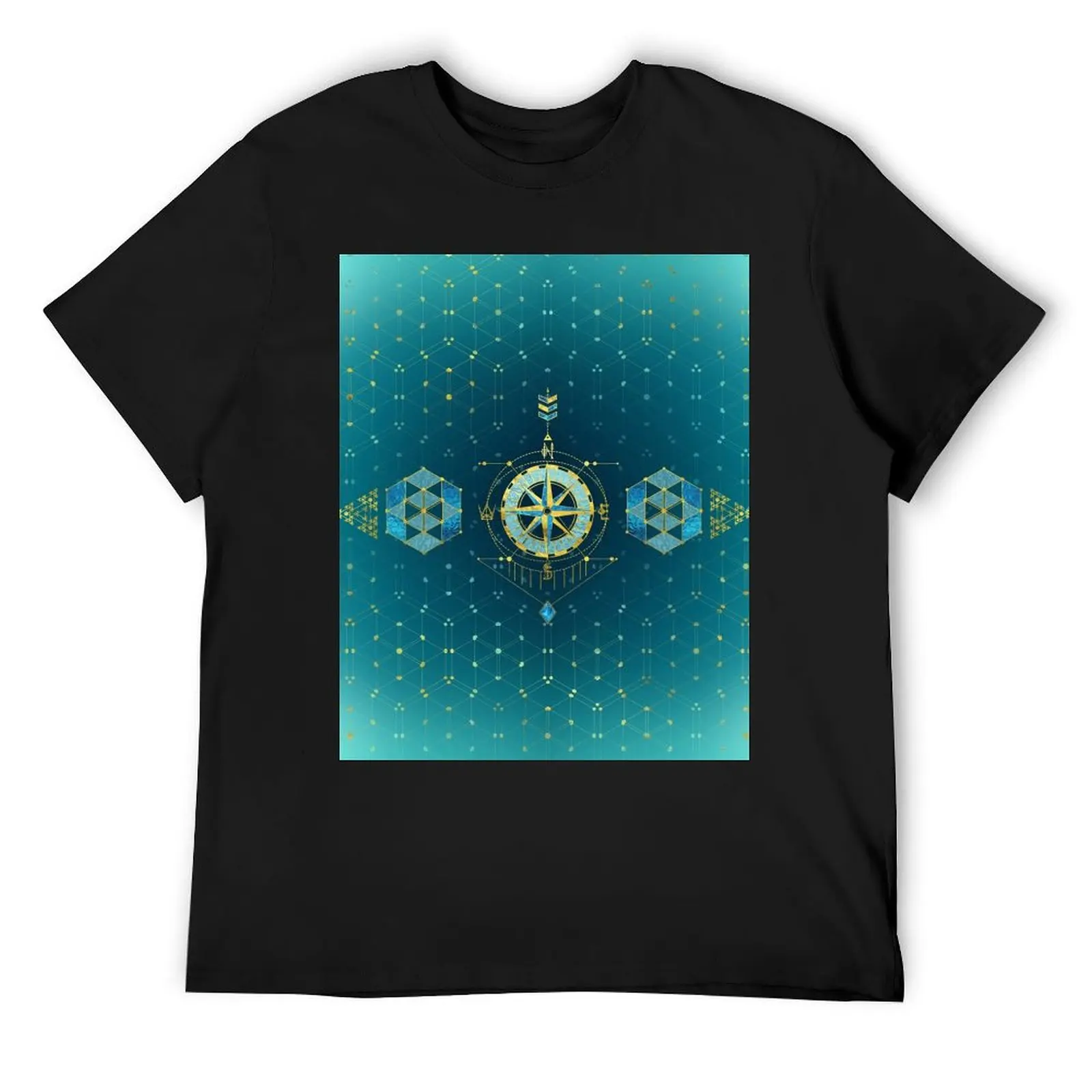 Decorative Sacred Geometry Compass T-Shirt plus size clothes anime clothes men tshirt