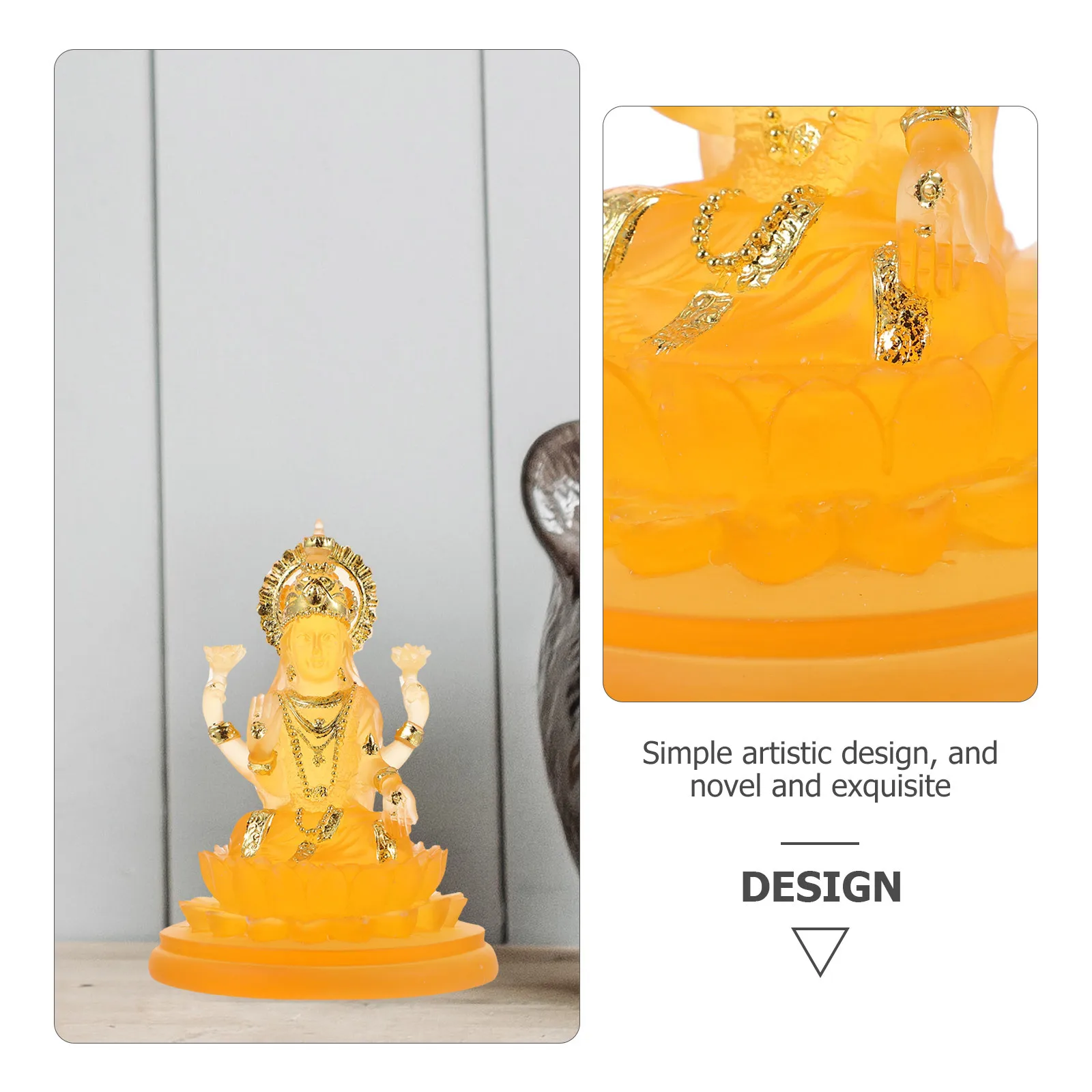 

Resin Buddha Decor Delicate Desktop Ornament Creative Resin Craft Decor Vintage Style Indoor Desktop Decoration for Home