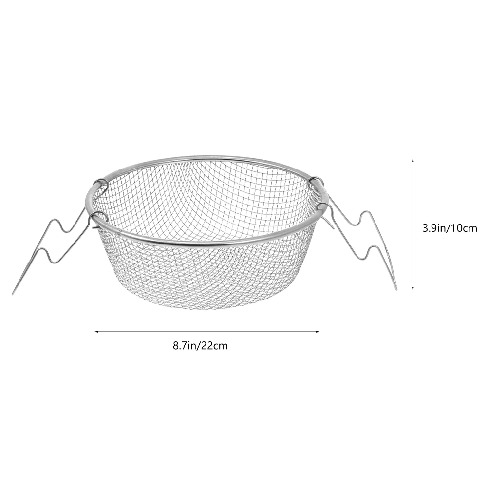 

Deep Frying Basket Stainless Steel Round Onion Rings Silver Baskets for Serving