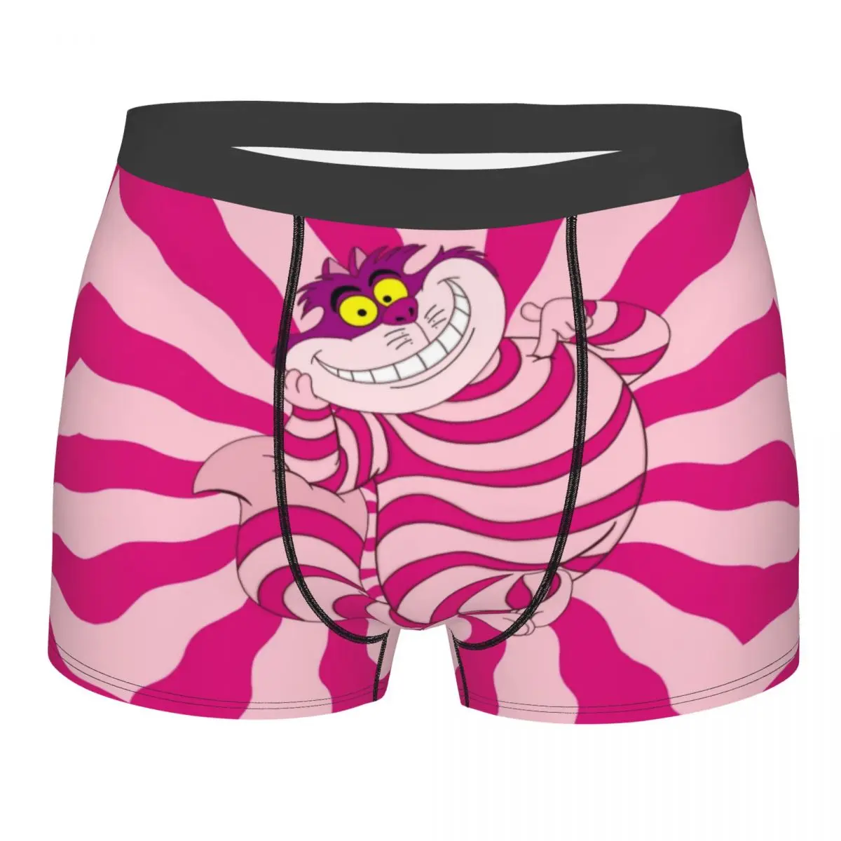 Customized Fashion Trippy Striped Cat Boxers Shorts Panties Male Underpants Stretch Cheshire Cat Cartoon Briefs Underwear