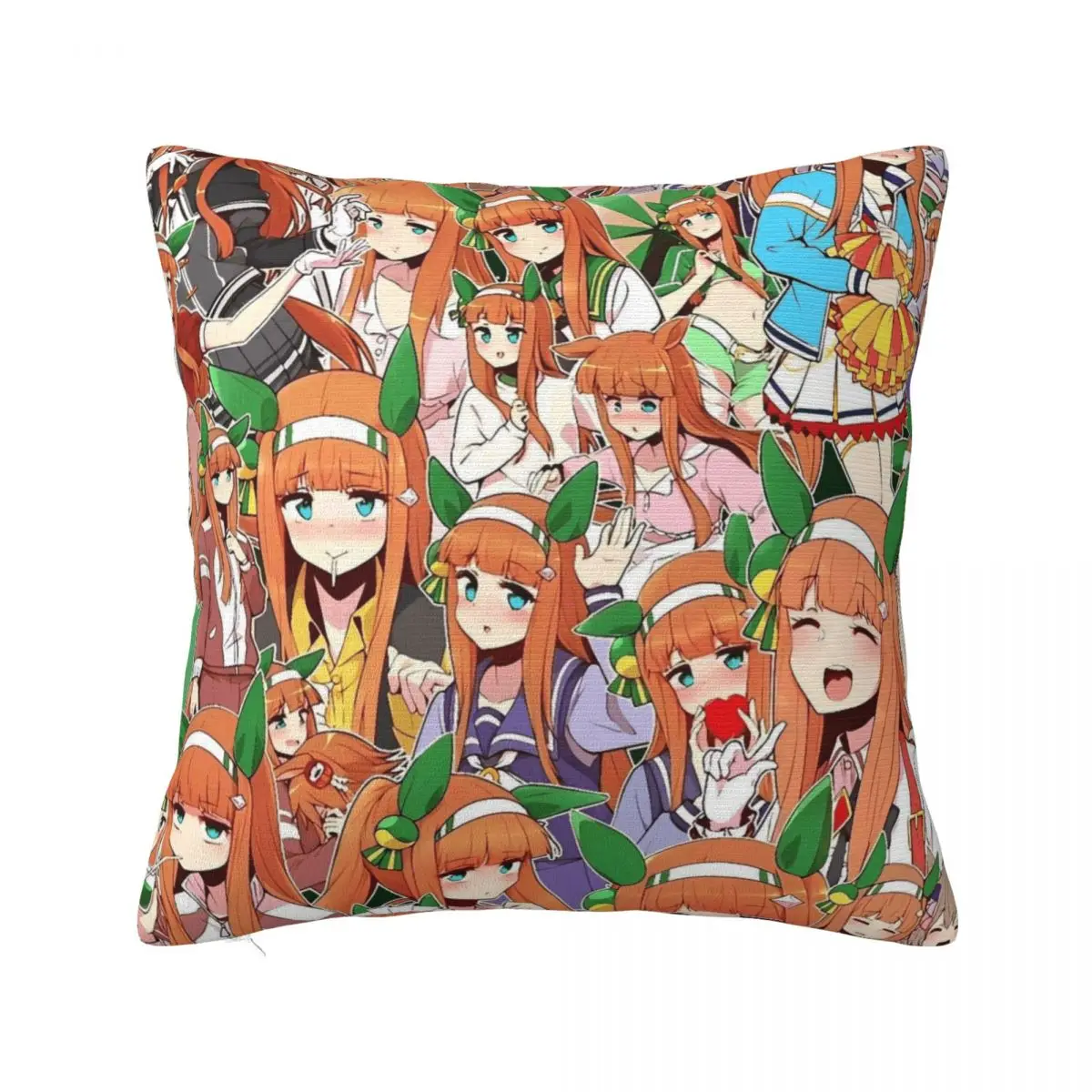 Silence Suzuka Pillow Cover Umamusume Retro Trendy Pillow Case For Sofa Home Decorative Cushion Cover Soft Pattern Pillowcases