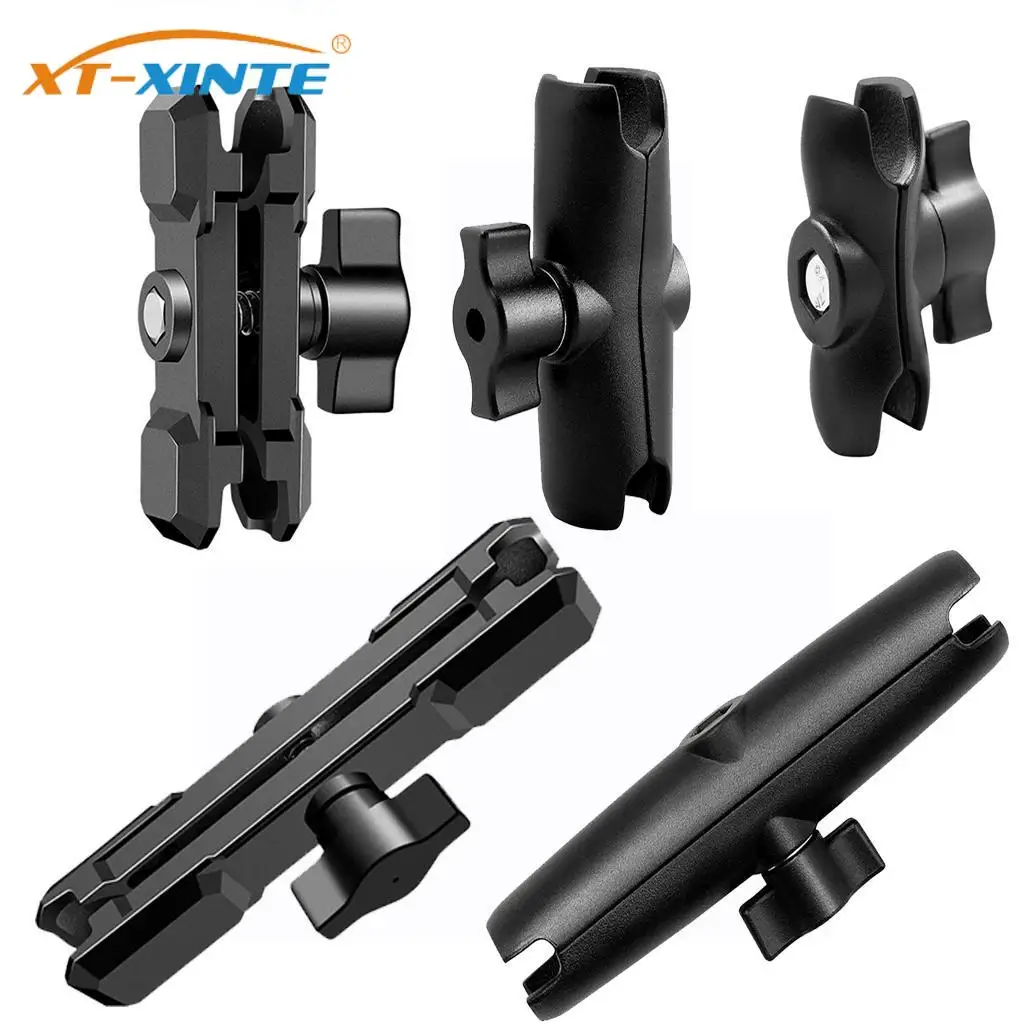 Braccio a doppia presa in lega di alluminio per morsetto di montaggio con supporto per testa a sfera da 25mm/1 pollice per braccio di prolunga per videocamera per bicicletta RAM