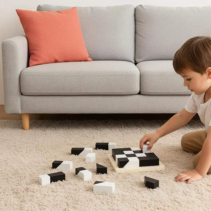 New！Educational Hidden Building Block Puzzle Toys Spatial Thinking Imagination Ability Training Adult Desktop Interactive Game