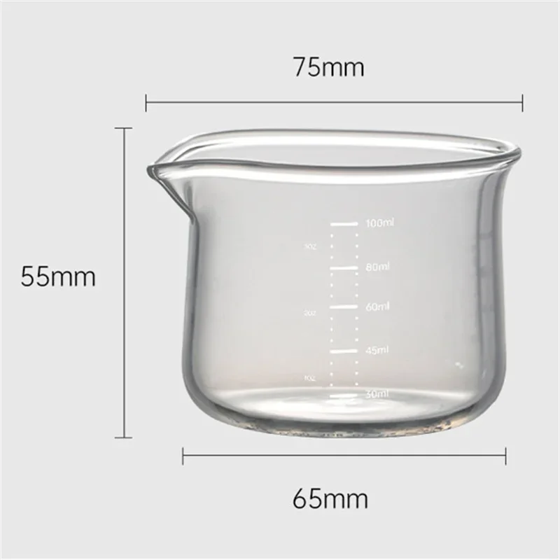 100ml High Borosilicate Glass Measuring Cups Heavy Calibre Milk Mug Coffee Aroma Cup  Eapresso Dosing Cup Coffee Accessories