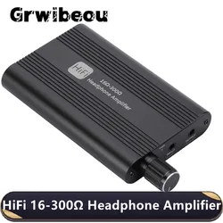 Grwibeou HiFi Headphone Amplifier Headphone Amplifier 3.5mm Stereo Audio Out 16-300Ω with Switch Powered with 2-Level Boost