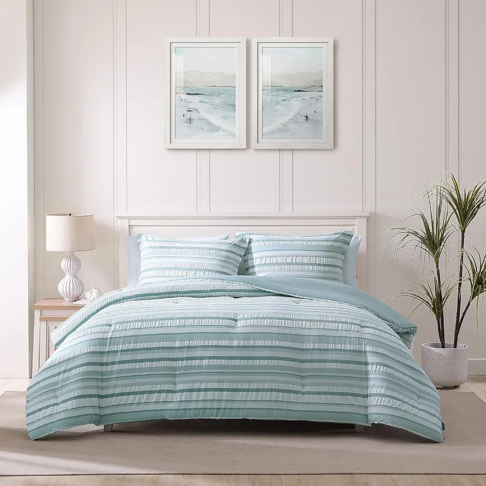 

Cotton King Duvet Cover Set with Matching Shams and Button Closure for All Season Home Decor in Clearwater Cay Style
