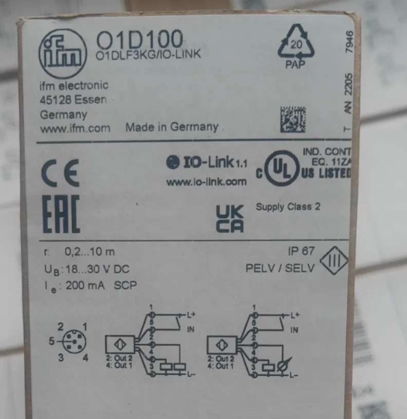 Sensor fotoelétrico distância IFM, OID200