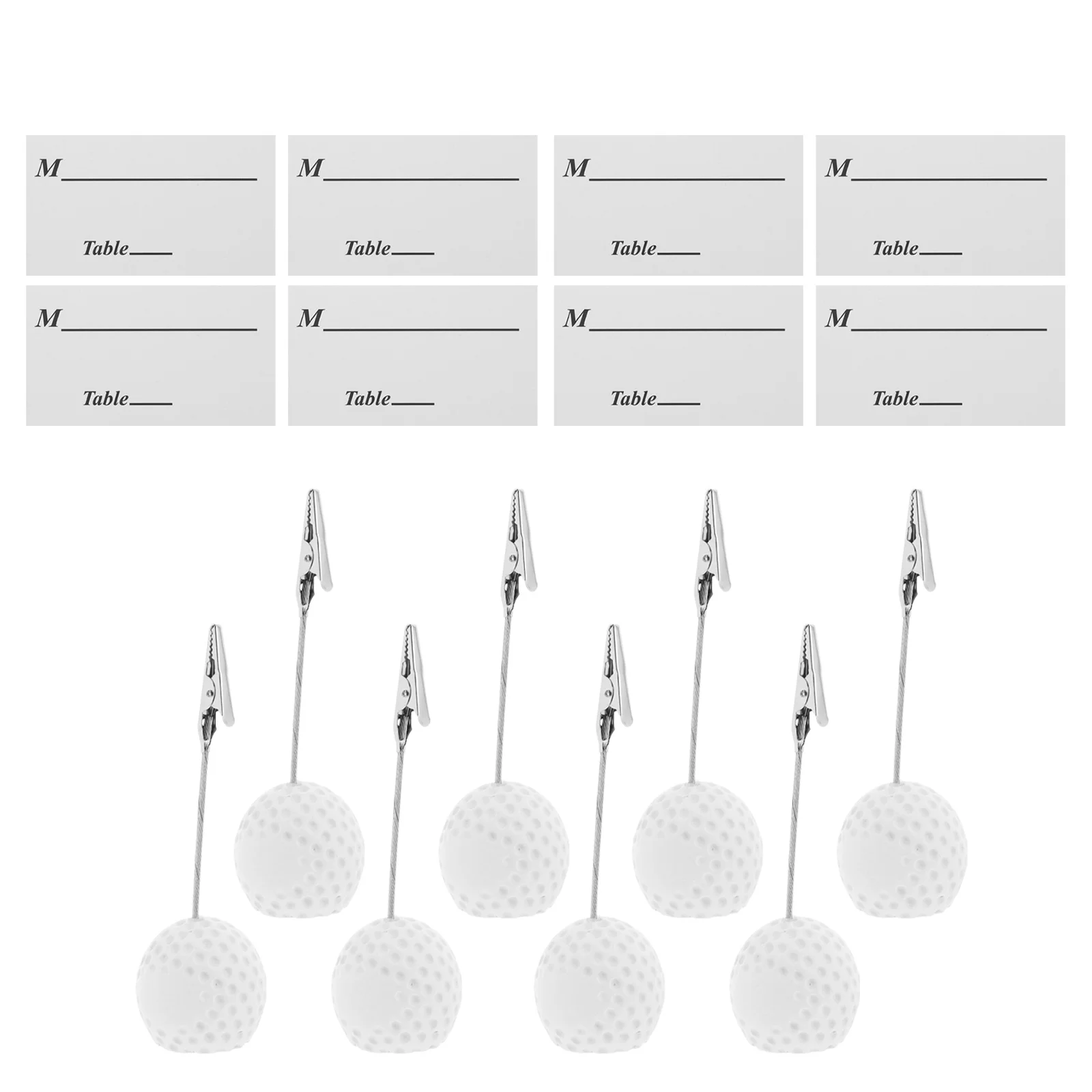 

8Pcs Golf Ball Card Holders Desk Table Place Stand for Wedding Business Photo Memo Clips Organizer Picture Holder