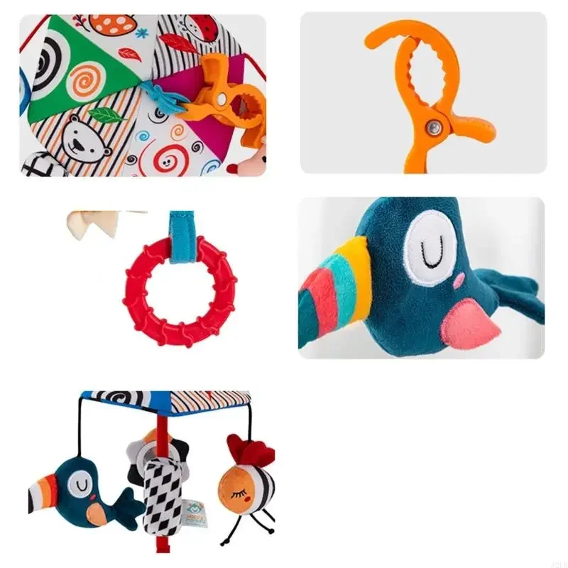 Accessorio musicale per passeggino in peluche con materiali testati per sicurezza e gioco sensoriale per bambini 15UB