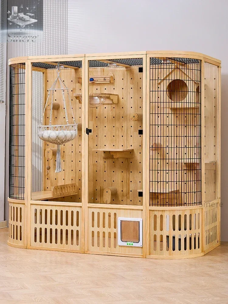 

Large cat villa cat house home luxury cage indoor house custom t illa panoramic glass