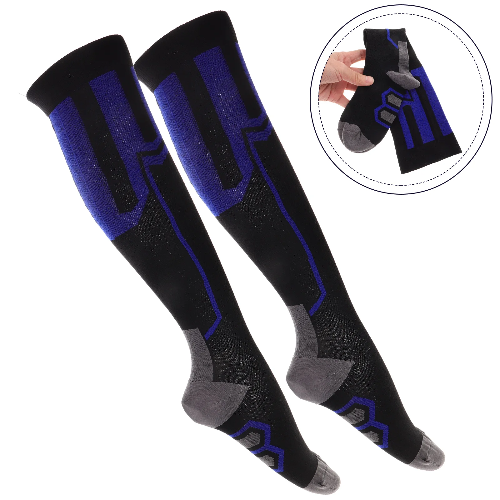 

1 Pair High Elasticity Compression Socks for Men Knee High Socks for Calf Protection Sports Stretch Socks for Running Cycling