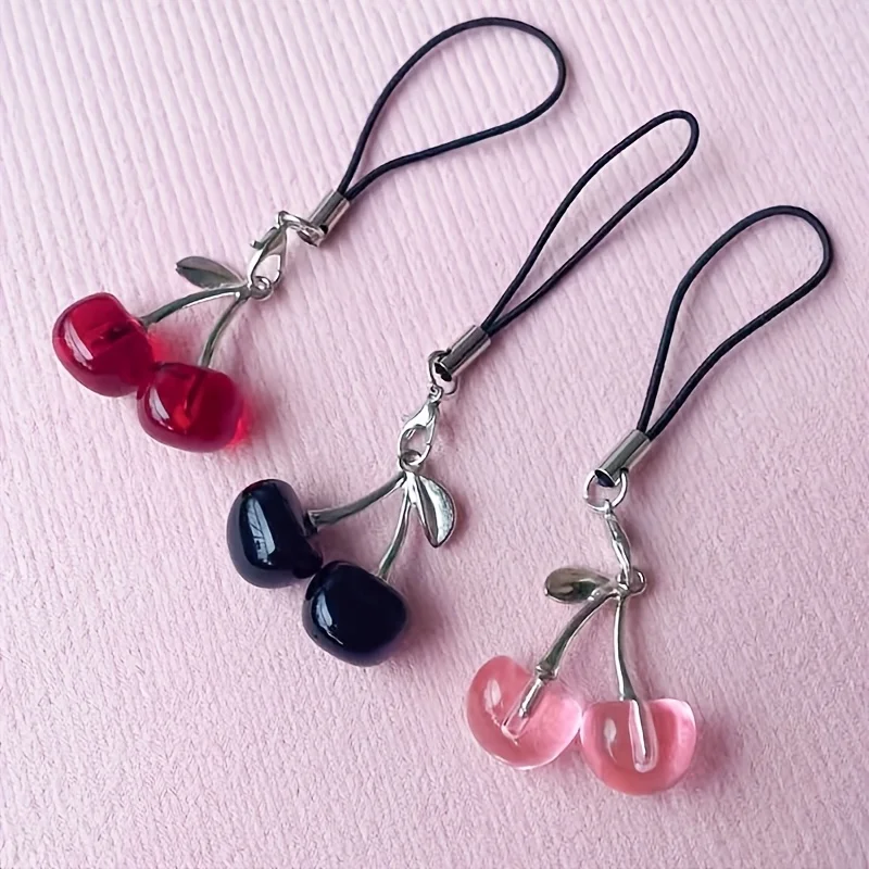 

1 Piece of Realistic Cherry Pendant, Creative Realistic Fruit Ornament, Suitable for Phone Cases, Lanyards, and Pendants, Is a Small Gift for Girls, Phone Decoration, Lanyard Accessory, Fun Design, Finely Crafted