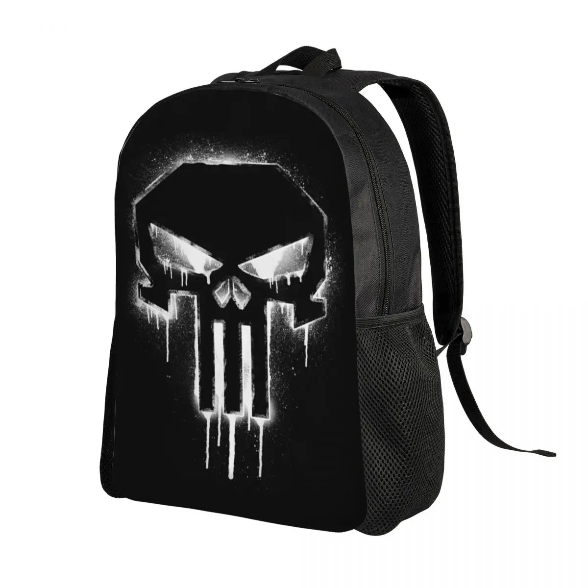 Custom Punisher Spray Paint Backpacks for Men Women Water Resistant College School Bag Print Bookbags