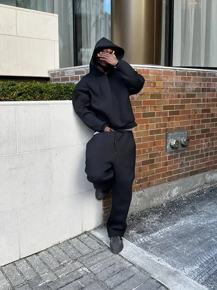 Sweatpants 2 Piece Suit Male Sweatshirt And Loose Autumn Jogging Sweatshirt Trousers Outfits Suits Casual Solid Couple's Hooded