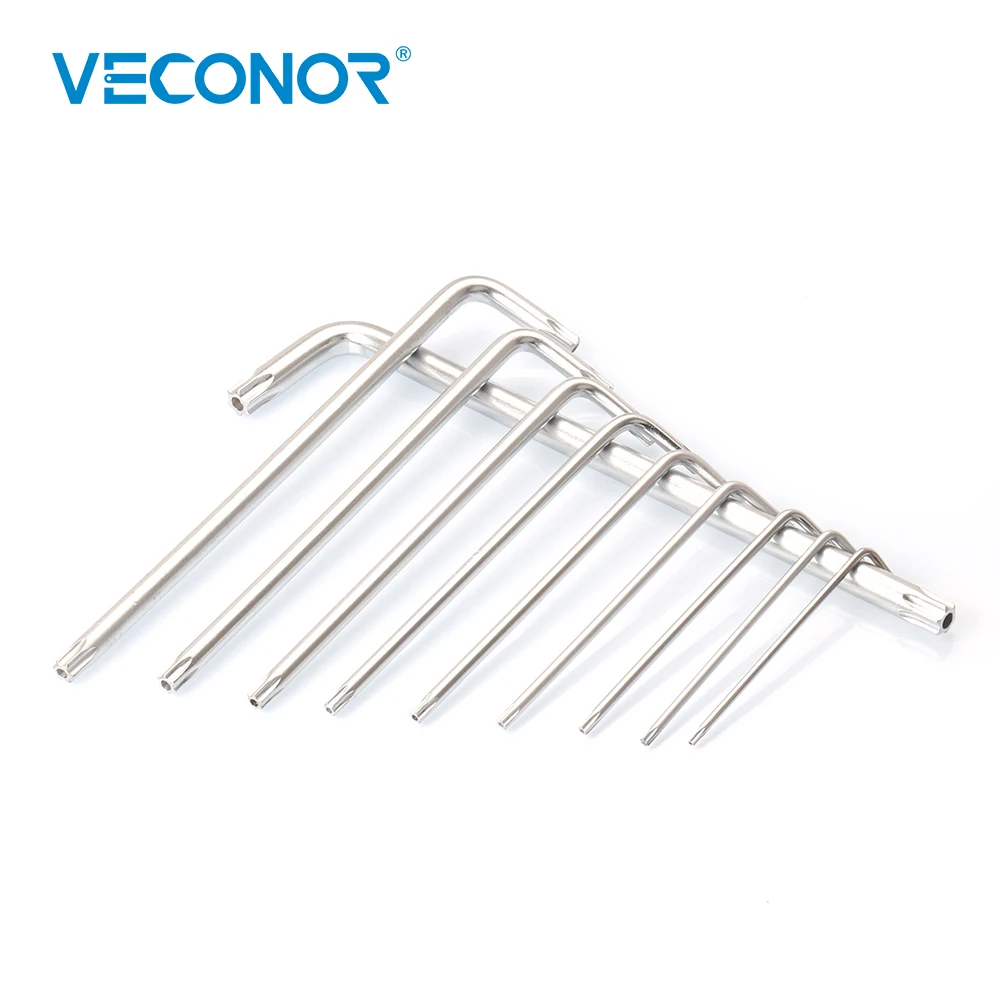 Veconor Durable Metric Torx Chrome Vanadium Key Star Wrench Hand Tools Screwdriver T10 T15 T20 T25 T27 T30 T40 T45  T50