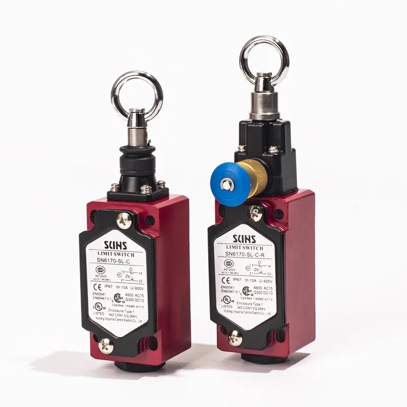 600V 10A Safety Emergency Stop Limit Switch SN6170/SN4170 Pull Rope Switch 1 on/off Silver Contact Manual/automatic Reset