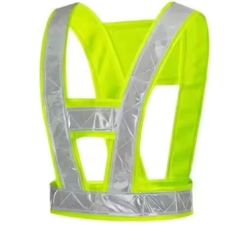 Gilet a forma di V Gilet di sicurezza estivo unisex in rete Tasche con cerniera traspiranti durevoli multi-scenario per un massimo comfort e sicurezza migliorati