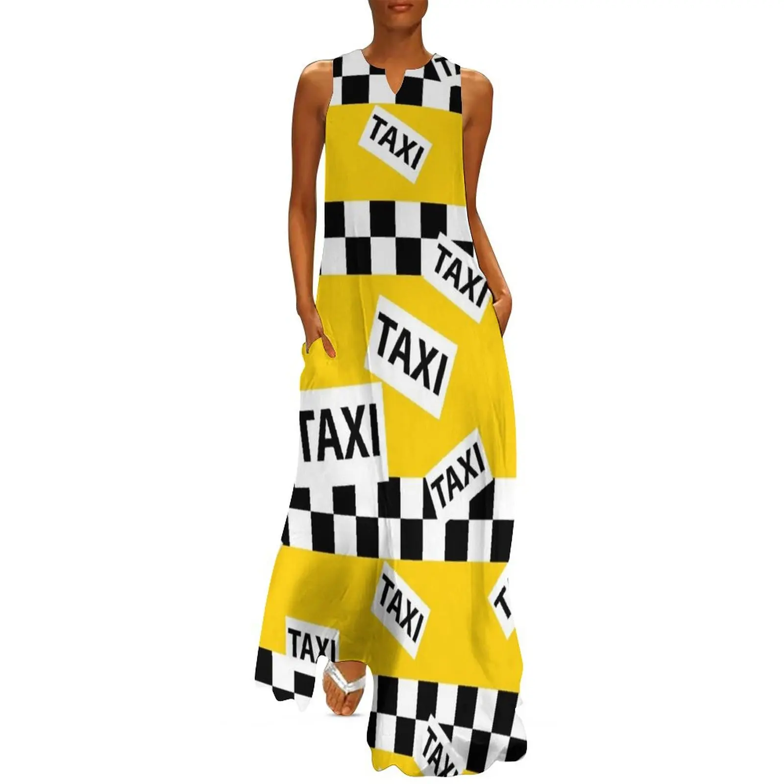 

New York Yellow Taxi Cab Pattern Long Dress dresses with long sleeves elegant women's dresses for wedding Dress