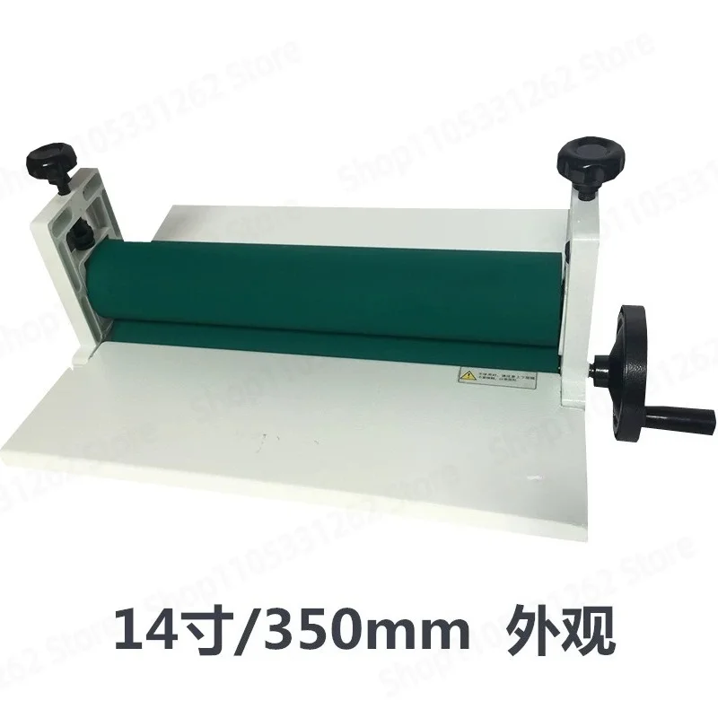 A3 Manual Cold Laminator, 14 Inch Hand Crank Roller Laminating Machine for Photos, Small Home Use with Silicone Roller