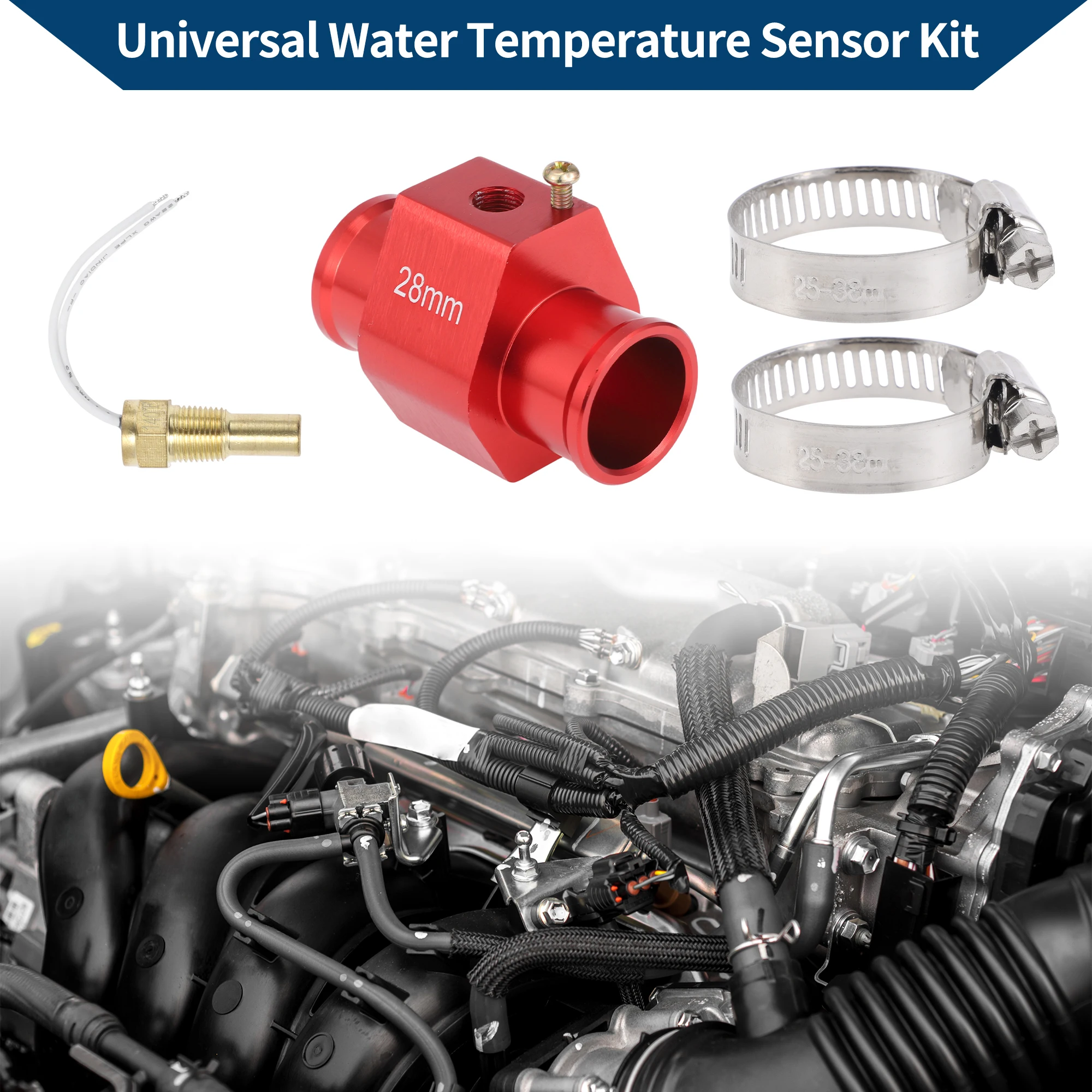 Kit de sensor de temperatura del agua UXCELL 1,10" rojo 170'F encendido - 155'F apagado enfriamiento automático del radiador
