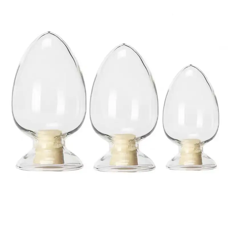 

Glass seed bottle Cone shaped chicken heart bottle 125 250 500ml Sample bottle Display bottle Crystal powder display bottle Tran