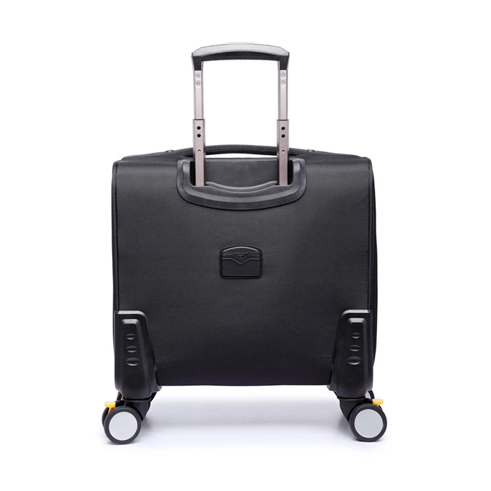 Preto 18 Polegadas Oxford Pano Com Spinner Homens/Mulheres Mala Trolley Caso De Viagem Multi Compartimento Boarding Bag