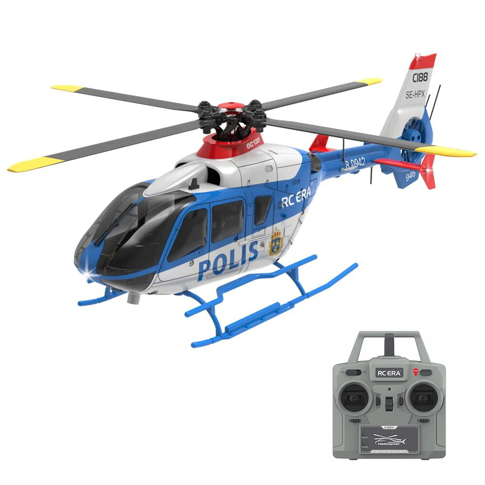 RC ERA C123 2.4G 6CH 6-Axis Gyro Optical Flow Localization Altitude Hold 1:36 EC135 Scale RC Helicopter RTF